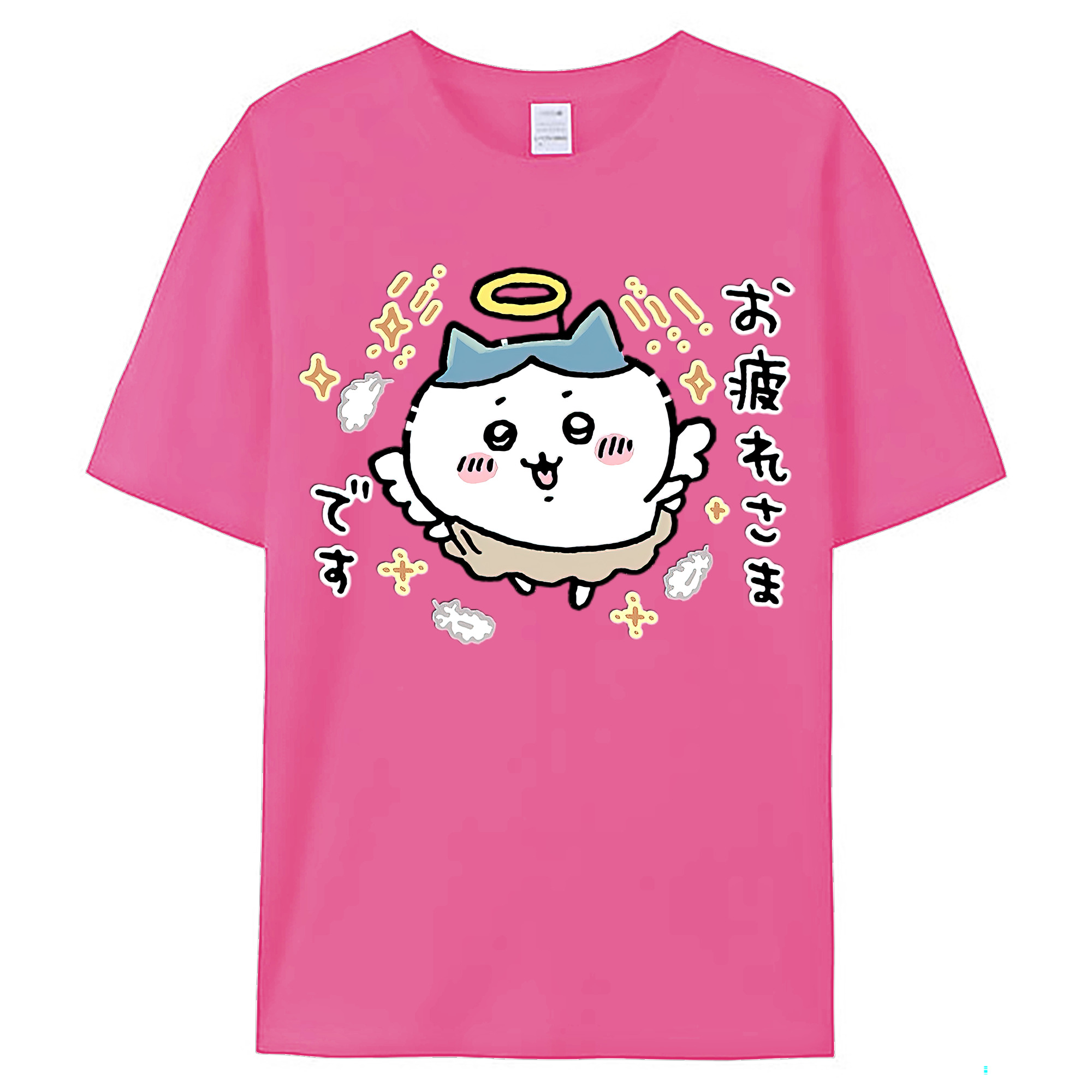 （画像用） ちいかわ ハチワレ Chii-kawa hachiware レディースカジュアルプリントTシャツ（綿100％）